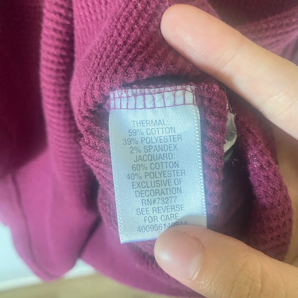 Sonoma women's burgundy long sleeve henley waffle knit size S Y2K Twilight Bella - Picture 5 of 12